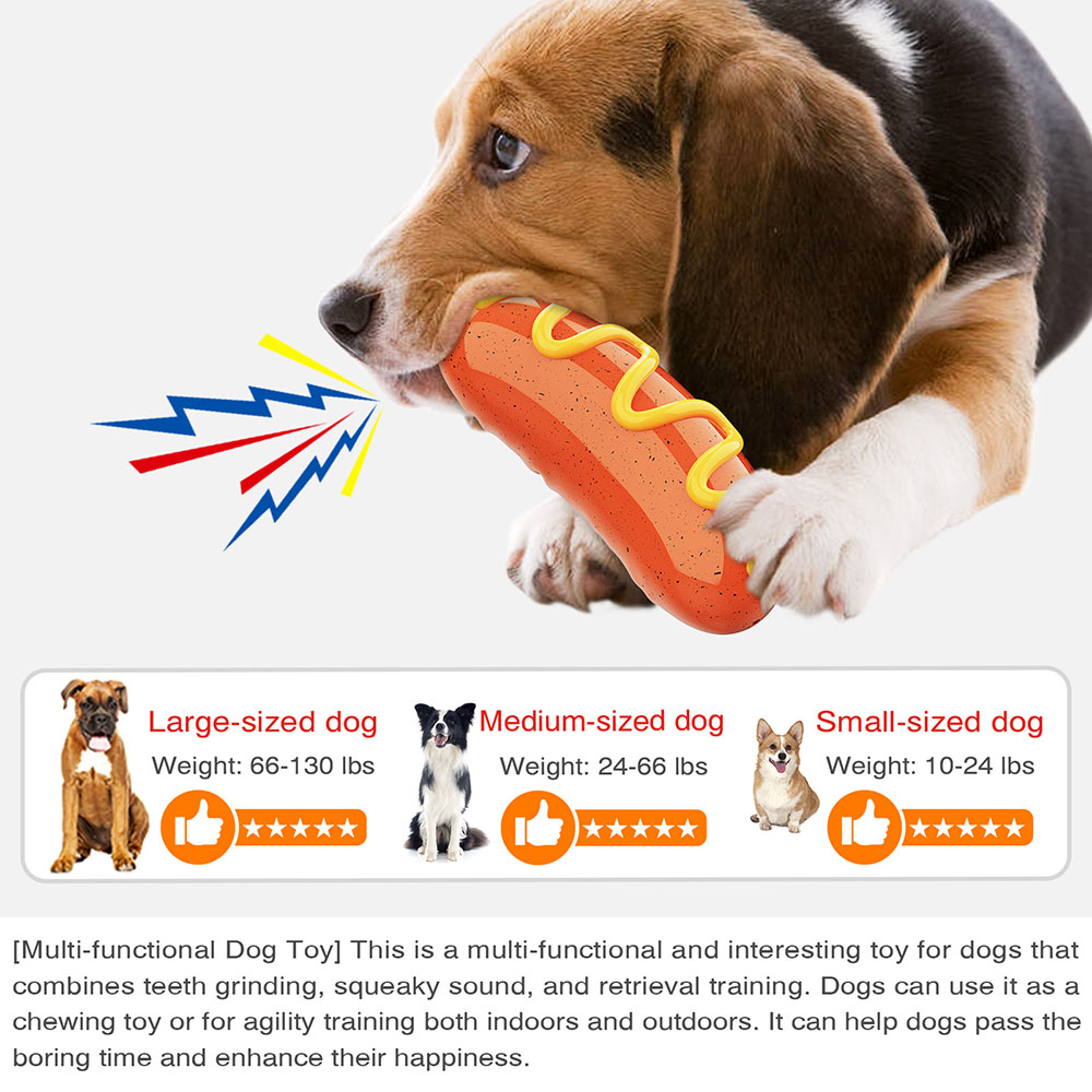 Pets Toys for Aggressive Chewers,Durable Indestructible Dog Chew Toys,Hot Dog Teeth Cleaning Toys for Small,Medium,Large Breed Dogs ,Hard Rubber Dog Toys