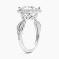 thumbnail image 2 of Dash Jewel Princess Cut Excellent 2.1 Ct Diamond Ring For Women's - Silver 14K White Gold Plated Ring - Halo Diamond Rings for Her - Eternity Band Twisted Cross Over Infinity Diamond Rings for Her, 2 of 6