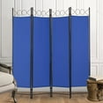 thumbnail image 7 of YRLLENSDAN Fabric Room Dividers and Folding Privacy Screens, Wall Divider for Room Separation, Folding Indoor Freestanding 4 Panels, Blue, 7 of 7