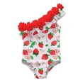 thumbnail image 4 of Fesfesfes Toddler Baby Children Girls One Piece Swimsuit Skinny Monokini Swimwear Beach Wear Bathing Suit Cute Printed One Shoulder Swimsuit, 4 of 9