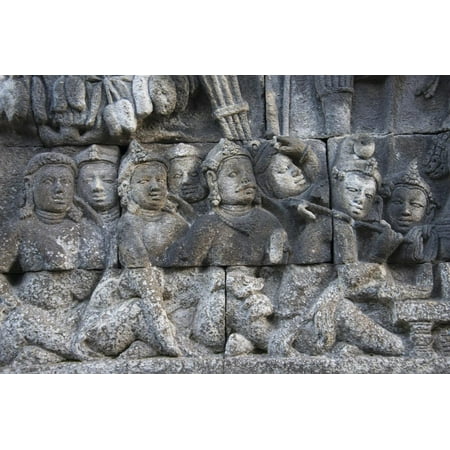 - Stone Carving at Borobudur, UNESCO, Java, Indonesia Print Wall Art By Keren Su