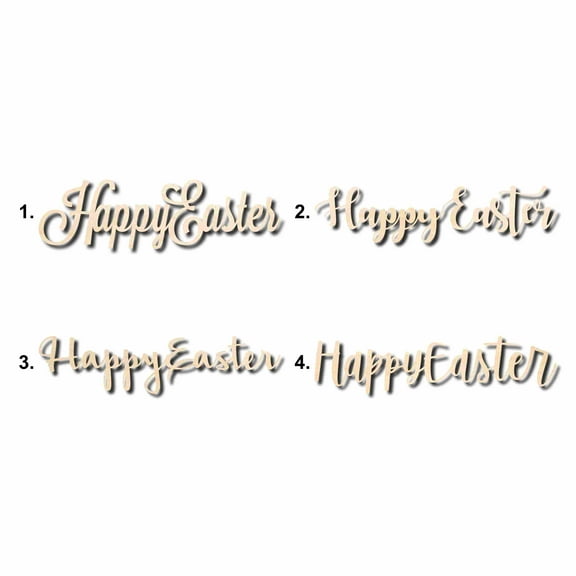 Happy Easter Sign Unfinished Wood Cutout Home Decor DIY Option 2- 18" Wide / 1/4"