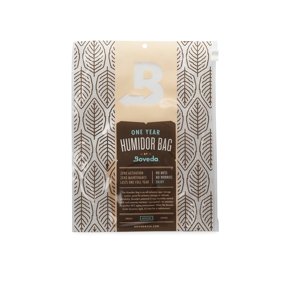 Boveda Medium Humidor Bag w/69 RH 2Way Humidity Control Stores 1015 Cigars