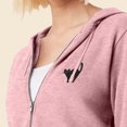 thumbnail image 5 of Dalix Black Cat Embroidered Fleece Zip Washed Hoodie Cold Fall Winter Women in Dusty Rose 2XL XX-Large, 5 of 5