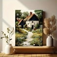 thumbnail image 6 of Old English Village Cottage Canvas Print, Romantic Rural Scenery, Whimsical Country Home Decor, 6 of 8