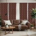 thumbnail image 2 of Ambesonne Orange Mandala Window Curtains, Folk Round Petals, Each 28" W x 95" L, Dark Maroon Paprika, 2 of 4