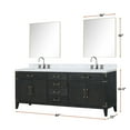 thumbnail image 5 of Laurel 84 in W Black Oak Double Vanity, Carrara Marble Top, Faucet Set, & 36 in Mirrors, 5 of 9