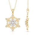 thumbnail image 4 of Rosec Jewels Lab Created Diamond Snowflake Pendant with Chain (Ef-Vs Quality) - Winter Necklace for Christmas - Ready to Gift for Women, 18K Yellow Gold, 4 of 7