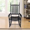 Outdoor Rocking Chair, Wooden Weatherproof Patio Porch Rocker Chair Porch for Patio, Porch, Indoors (Black)