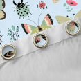 thumbnail image 4 of Homewish Kawaii Ladybug Insect Blackout Curtains Set of 2 (52x84 Each) for Kids, Butterfly Dragonfly Window Curtains, Blue Cartoon Flower Curtains and Drapes, Curtains and Drapes Decor, 4 of 6