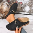 thumbnail image 3 of Wensltd Comfortable Closed Toe Sandals for Women Wedge Heel Sandals Solid Color Wide Width Soft Sole Sandals, 3 of 9