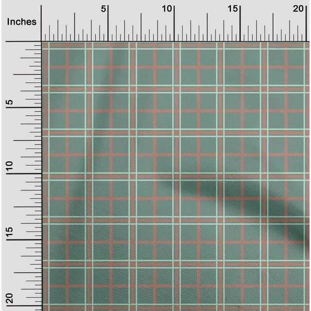 oneOone Cotton Poplin Fabric Tartan Check Fabric Prints By Yard 42 Inch Wide