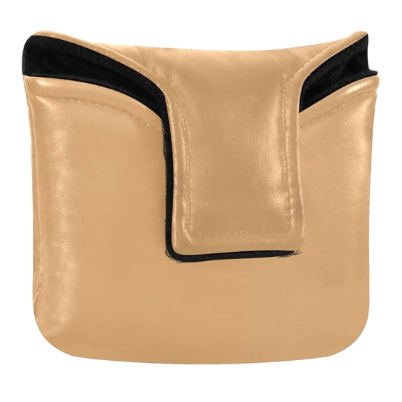 Haosy Summer Tan Golf Mallet Putter Cover Strong Magnetic Leather Golf Club Headcover Closure
