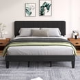 thumbnail image 5 of Pingliang Home King Size Bed Frame with Adjustable Upholstered Headboard&Wood Slats Support,Black, 5 of 10