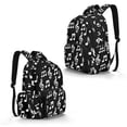 thumbnail image 2 of FKELYI Black Musical Note Print Kids Backpack Lightweight School Bookbag for Boys Girls Elementary Casual Daypack with Side Pockets for Primary School Backpacks Travel Bag, 2 of 7