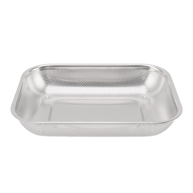 Fruit Vegetable Rectangular Strainer Basket Stainless Steel Colander Strainer Rectangle Mesh Oil Basket Large Size