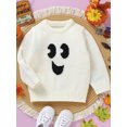 thumbnail image 5 of Toddler Baby Boys Girls Halloween Sweaters Pumpkin Face Long Sleeve Ribbed Knitted Pullover Fall Winter Clothes, 5 of 7