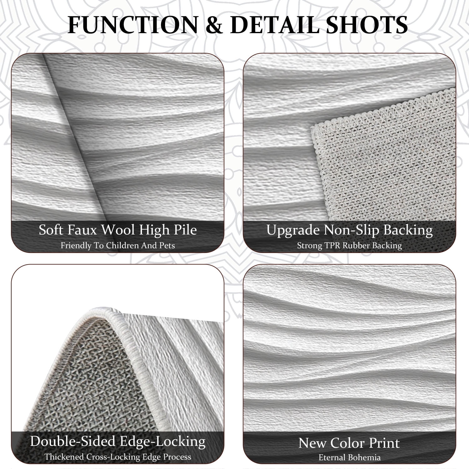3 Piece Kitchen Rug Set, Non-Slip And Washable, Abstract Pattern Kitchen Hallway Rug, Soft And Comfortable, Suitable For Sinks, Floors, Entrances, Hallways and Bathrooms