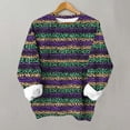 thumbnail image 1 of TaTaai Femmes Mardi Gras Imprimé Col Rond Manches Longues Chandail en Molleton Décontracté Mode Ample Sans Capuche Chandail pour Usage Quotidien Bureau Rue Doux Confortable Cadeau, 1 of 3