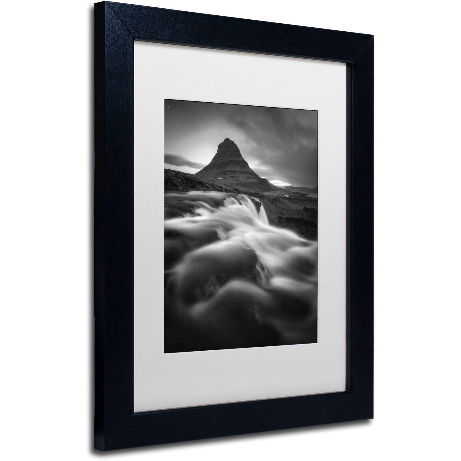 Trademark Fine Art "Kirkjufell" Canvas Art by Mathieu Rivrin, White Matte, Black Frame