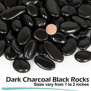 15lbs Black River Rocks, 1 to 2 Inch Decorative Polished Pebbles for Plants, Succulents, Landscaping, Garden, Vase Filler and More