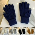 thumbnail image 2 of Naierhg 1 Pair Winter Couple Gloves Solid Color Knitting Touch Screen Full Finger Elastic Keep Warm Soft Washable Women Winter Gloves Riding Stuff keep warm Yellow, 2 of 8
