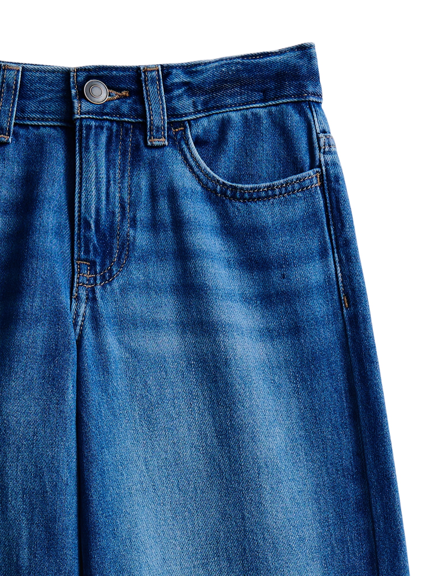 Weekend Academy Girls Cotton Wide Leg Destructive Denim Jeans, Sizes 5-18