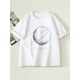 thumbnail image 1 of Boys' Summer Cotton T-Shirt - Cool & Casual Short Sleeve Crewneck with "I Hope One Day" Planet Graphic, White Youngsters' Tee for Casual Attire, Youngsters Casual Wear | Cartoon Graphic, 1 of 5