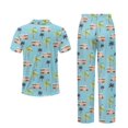 thumbnail image 6 of TSOVTHRID Cherry Blossom Butterfly Print Women's Pajama Sets Soft Short Sleeve Nightwear with Long Pants Button Down Two-Piece Sleepwear, M, 6 of 7