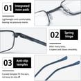thumbnail image 4 of KOOSUFA Compact Blue Light Blocking Reading Glasses 2.0 Metal Spring Hinge Lightweight Portable Clip with Aluminum Case Readers Eyeglasses Travel fit for Men Women Brown, 4 of 7