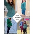 thumbnail image 3 of Glampunch Camisas de maternidad para mujer, camisetas de maternidad de manga corta y larga con lazo frontal, 3 of 5