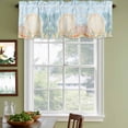 thumbnail image 3 of Coastal Shell Curtain Valances for Windows, Kitchen Valance Window Treatments Panel 2 Pack, Summer Beach Blue Coral Nautical Rod Pocket Short Curtains for Bathroom Bedroom 42 x 18 Inch, 3 of 8