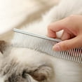 thumbnail image 5 of Dog Combs Cat Combs 3 Pack Pet Combs Stainless Steel Metal Comb Wide Tooth Comb&Dense Tooth Comb Flea Comb for Cats Dogs Dog Grooming Comb-Silver, 5 of 5
