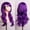 Purple, variant on 70CM Long Curly High Temperature Silk Purple Anime Wig For Women And Girls