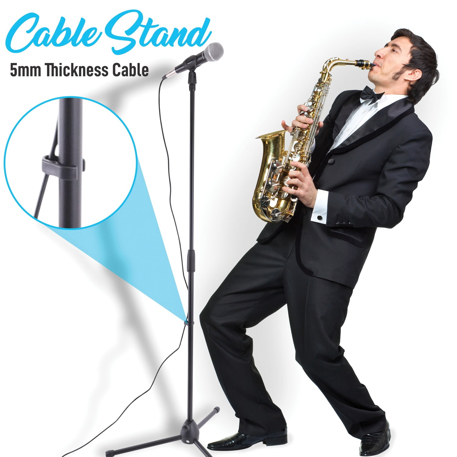 Pyle PDMIC88ST - Dynamic Micro Kit - Pro Mic Kit with Micro Stand, Carrying Bag, and Cable
