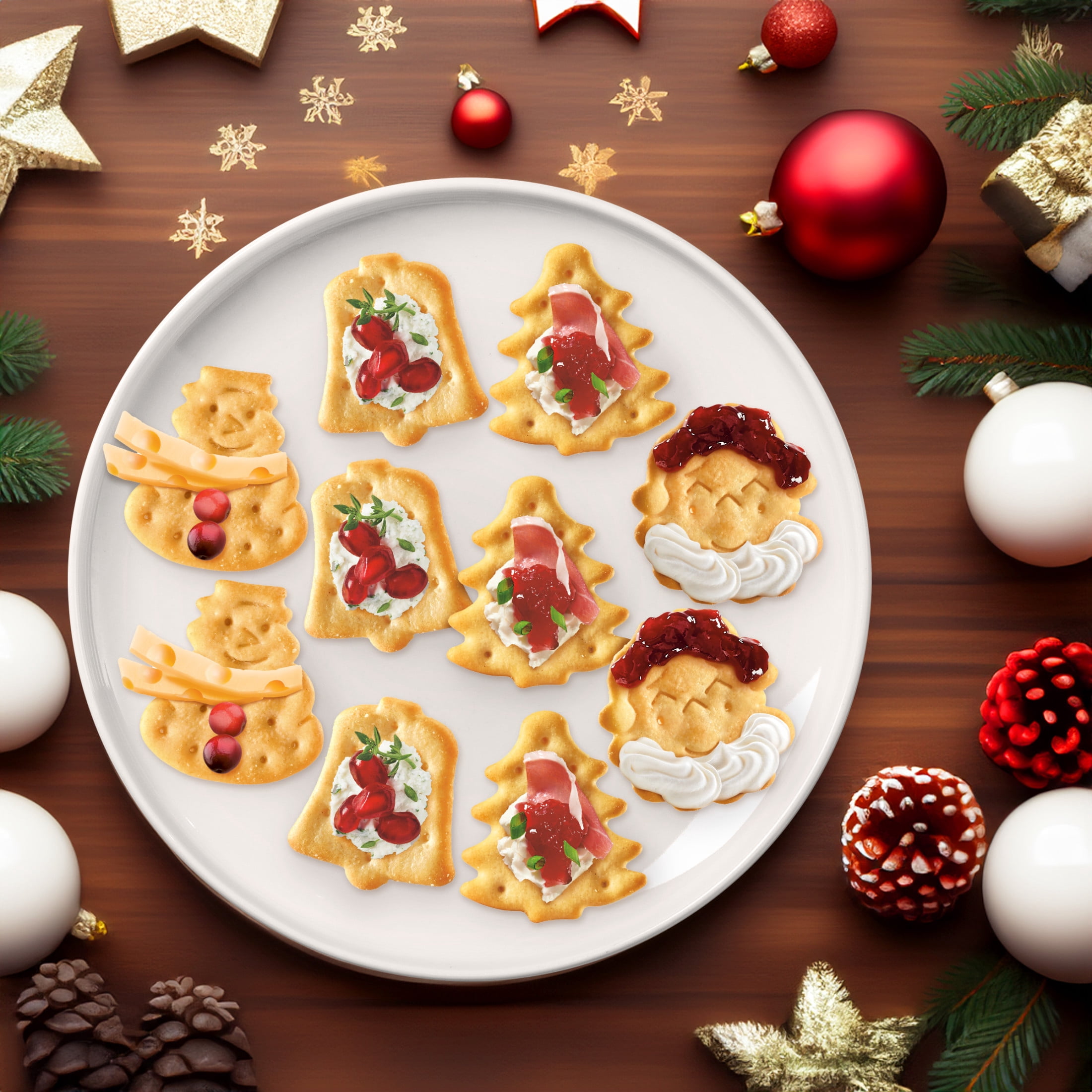 (3 pack) RITZ Holiday Crackers, Snacks for Kids and Adults, Party Snacks, Limited Edition, 12.3 oz