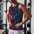 thumbnail image 5 of KLL Cool Wolf Head Print Men's Muscle Gym Workout Stringer Tank Tops Bodybuilding Fitness T-Shirts Tank Tops Men-Medium, 5 of 7