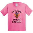 thumbnail image 3 of Inktastic Thanksgiving Girl Turkey Thankful for Family Youth T-Shirt, 3 of 5