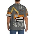 thumbnail image 5 of Xecao offers the I Like Big Digger for Men's Casual Short-sleeved Shirt, a button-up collared shirt with a pocket, perfect for beach vacations and yacht travel in the 4X-Large size., 5 of 7