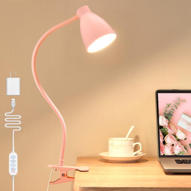 Lámpara de escritorio BOHON Cute Clamp 10W 38 LED Clip Light Pink