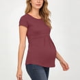 thumbnail image 6 of Aofany Maternity Clothing Summer Women Maternity T-shirt Round Neck Short Sleeve Ruched Pregnant Tops, 6 of 7