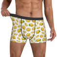 thumbnail image 3 of Men's Boxer Briefs, Cute Gold Lemon Soft Comfy Mens Underwear Boxer Briefs Breathable With Widen Waist, 3 of 7