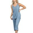 thumbnail image 4 of Doublju Women's Sleeveless Racerback Capri Pajama 2 Pcs Set (Plus Size Available), 4 of 4