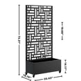 thumbnail image 5 of LuckyNote 73" H Metal Planter Box with Trellis, Raised Garden Bed for Climbing Plants, 12" Deep Planter with Drainage Holes & Lockable Wheels, Privacy Screen, Black, 5 of 8
