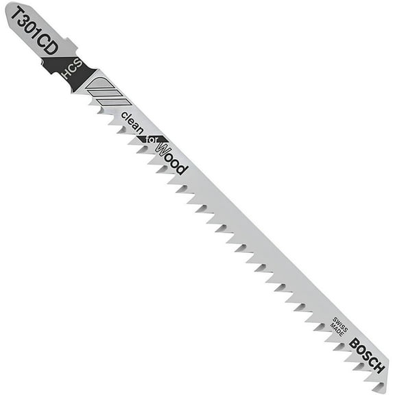 Bosch T301CD Clean for Wood T-Shank Jig Saw Blades, 8 TPI, 4-5/8", 5-Piece