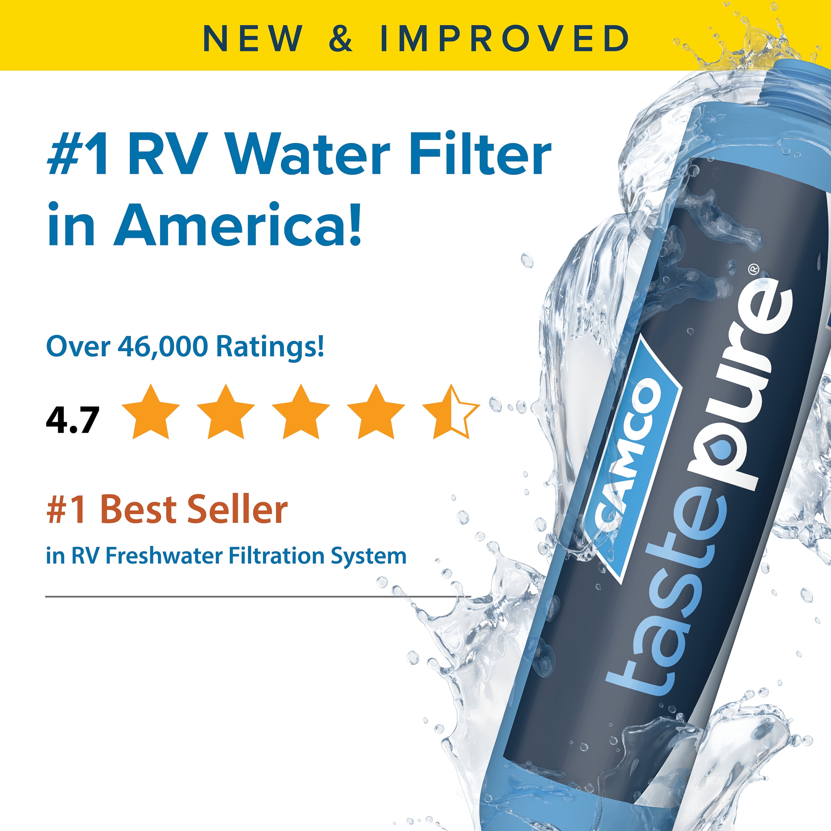 Camco Tastepure RV/Marine Inline Water Filter, 4-Pack (40042)