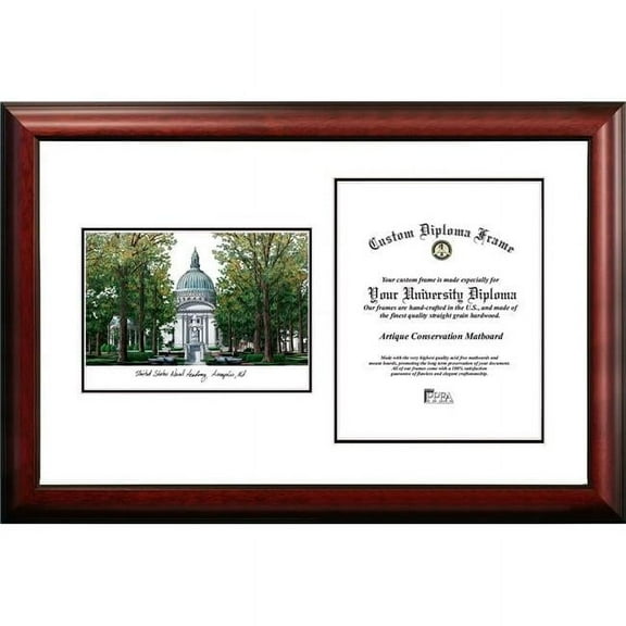 Campus Images MD997V-1014 10 x 14 in. United States Naval Academy Scholar Diploma Frame - Satin Mahogany