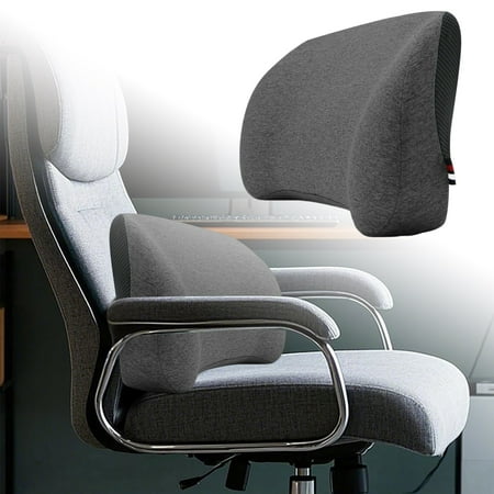 Memory Foam Lumbar Support Pillow for Office Chair & Car - Orthopedic Back Cushion with Removable Washable Cover - Ergonomic Lower Back Pain Relief for Desk Workers & Drivers