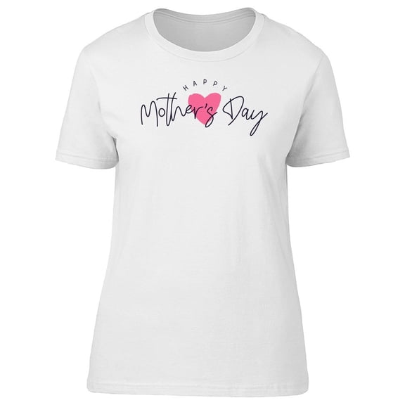 Mothers Day Text And Pink Heart Tee Women's -Image by Shutterstock