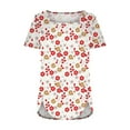 thumbnail image 4 of Patlollav Womens Blouses Print Square Neck Short Sleeve Buttons Tops, 4 of 6